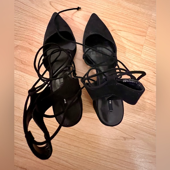 Zara Basic Lace-Up Sandals 1 inch - US 10 / EU 41 - Picture 2 of 5